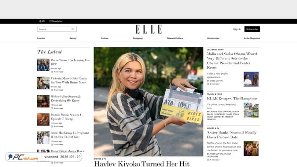 elle.com screenshot