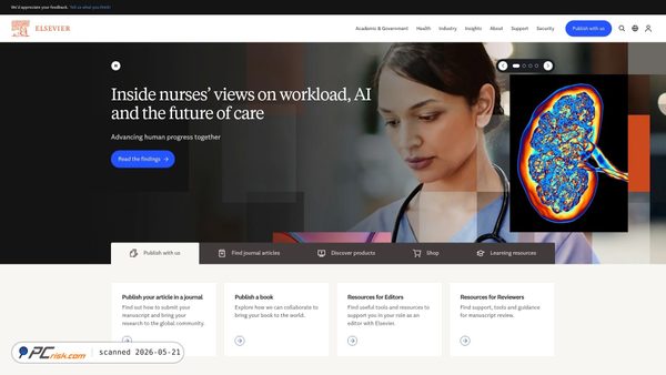 elsevier.com screenshot