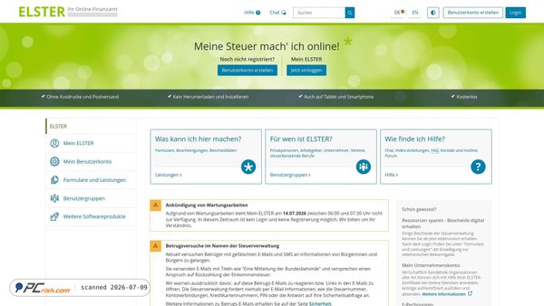 elster.de screenshot