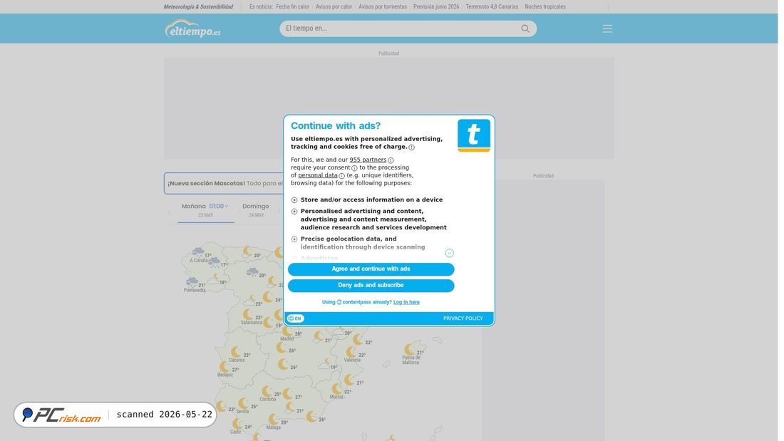 Screenshot of eltiempo.es