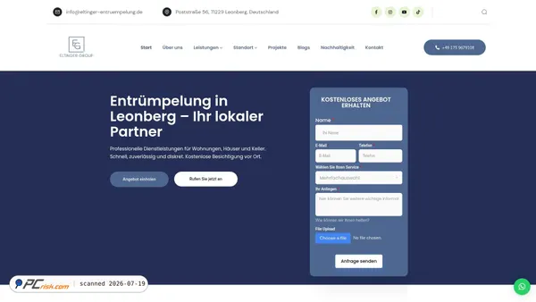 eltinger-entruempelung.de screenshot