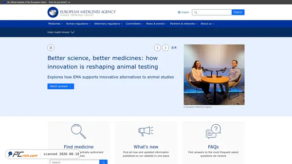ema.europa.eu screenshot