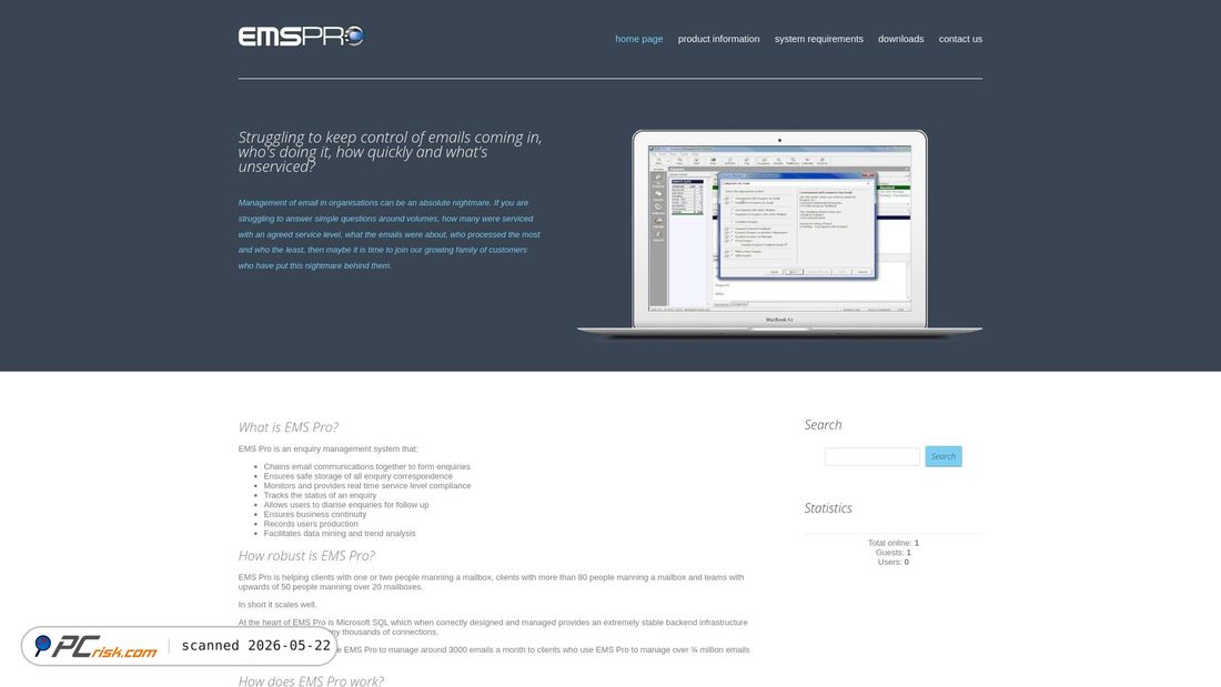 Screenshot of emspro.co.za