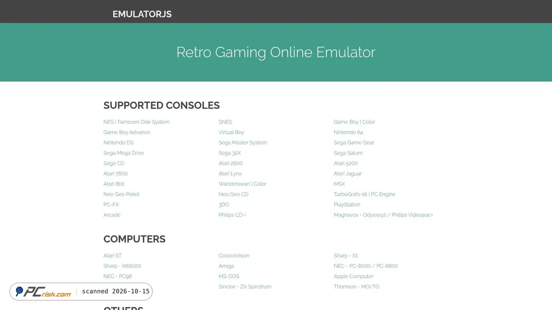 Screenshot of emujs.com