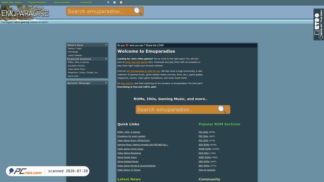 Screenshot of emuparadise.me