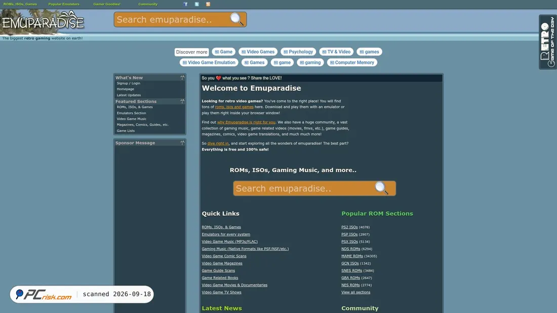 Screenshot van emuparadise.me