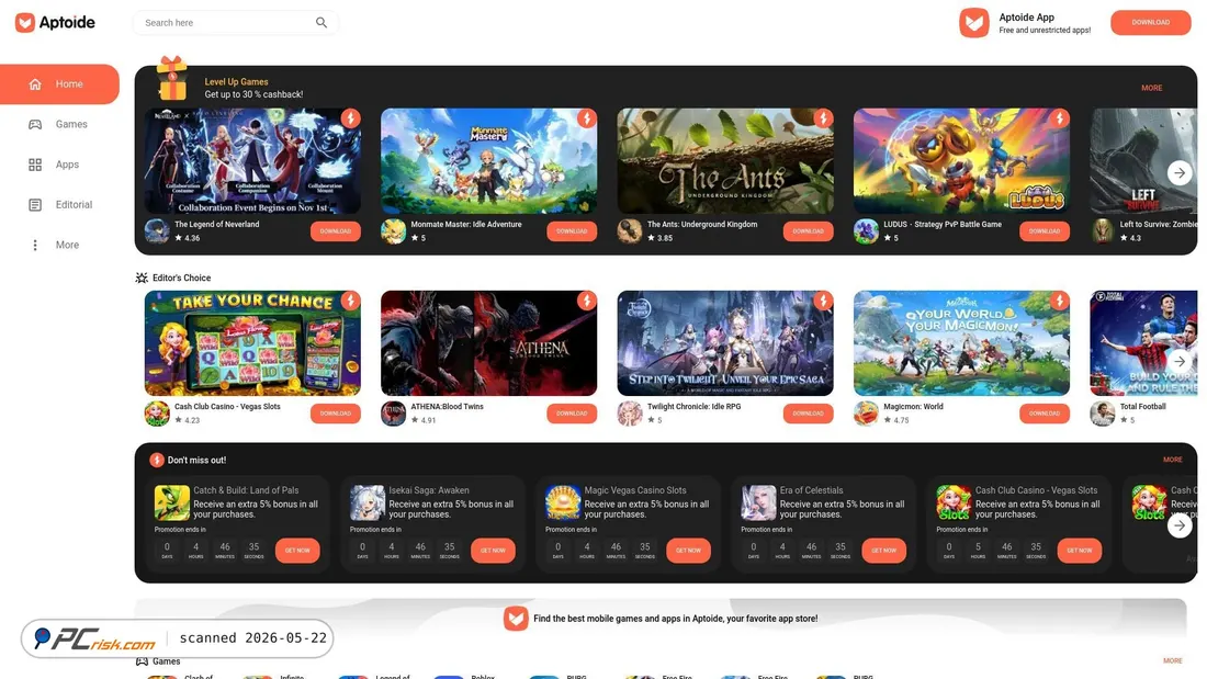 Screenshot of en.aptoide.com