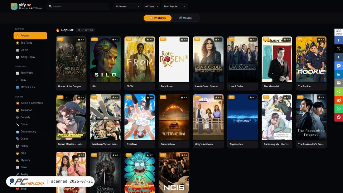Screenshot of en.yify.sc