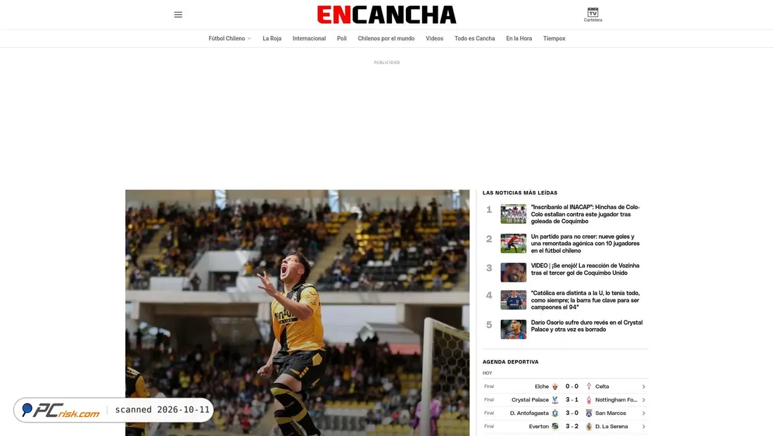 Captura de ecrã de encancha.cl