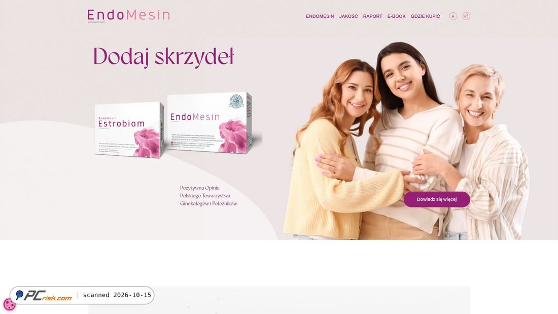 Captura de ecrã de endomesin.pl