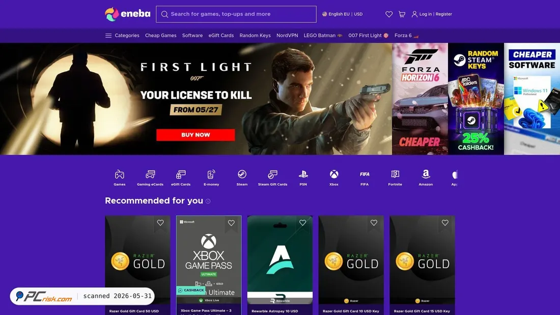 Screenshot of eneba.com