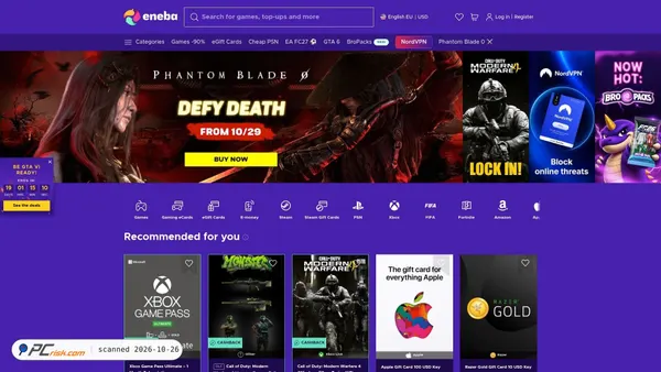 Screenshot di eneba.com