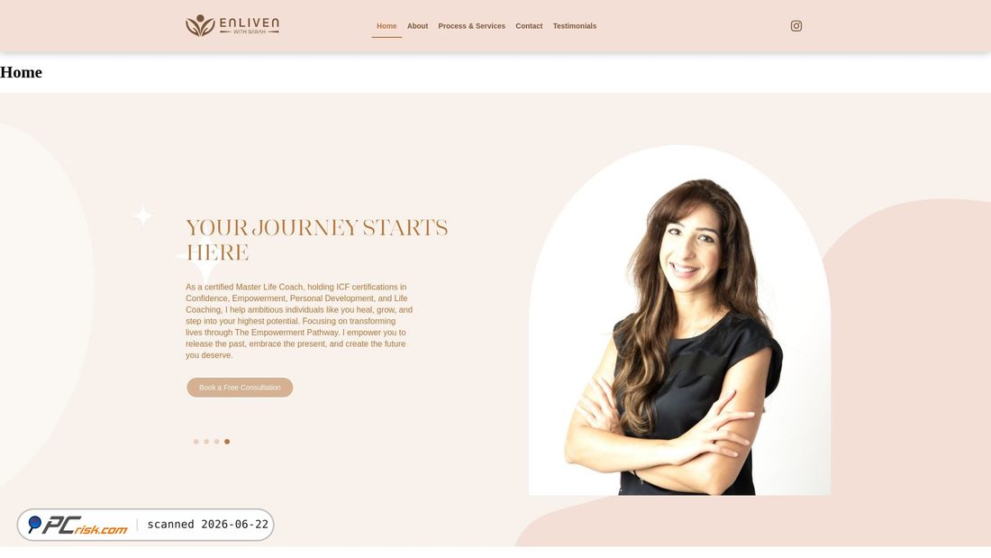 Screenshot of enlivenwithsarah.com
