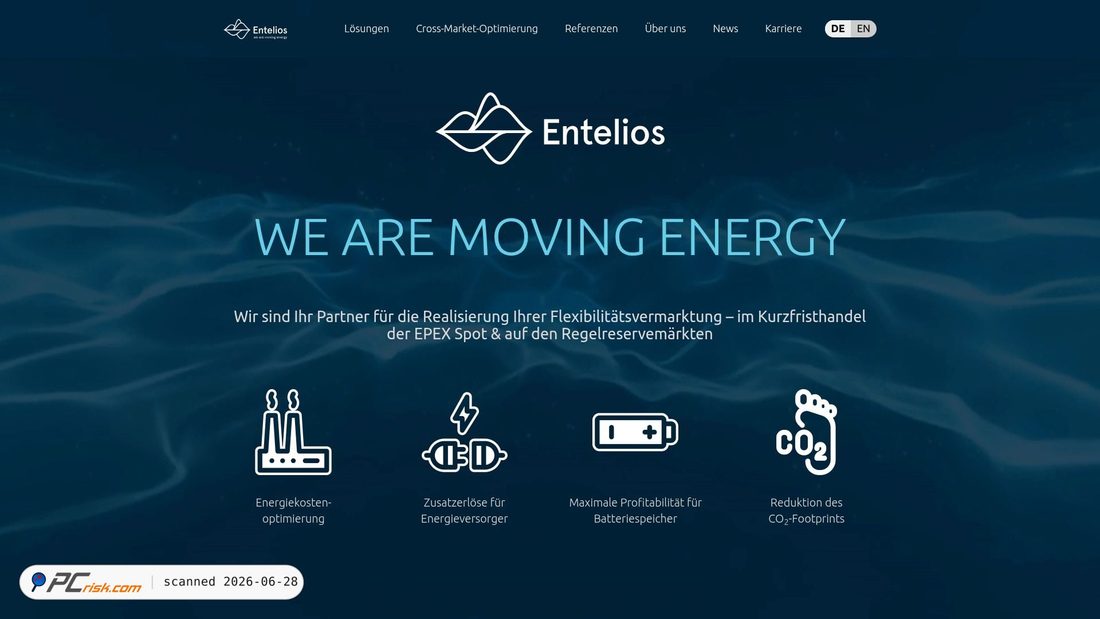 Screenshot of entelios.de