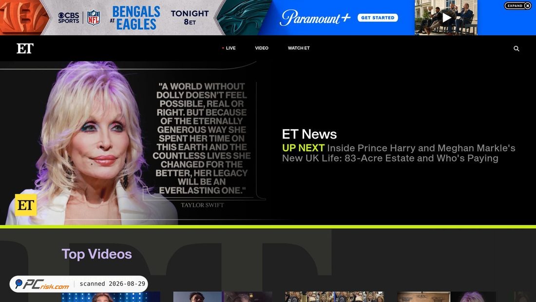 Screenshot van entertainmenttonight.com