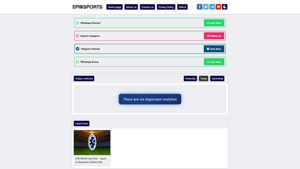 epicsports.in screenshot