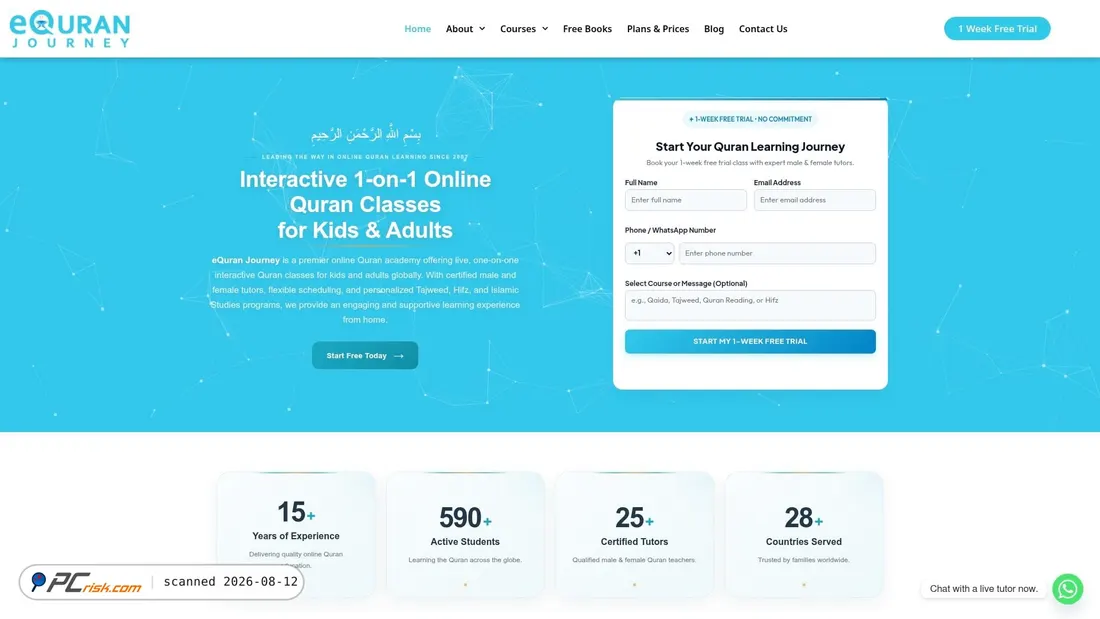 Screenshot of equranjourney.com