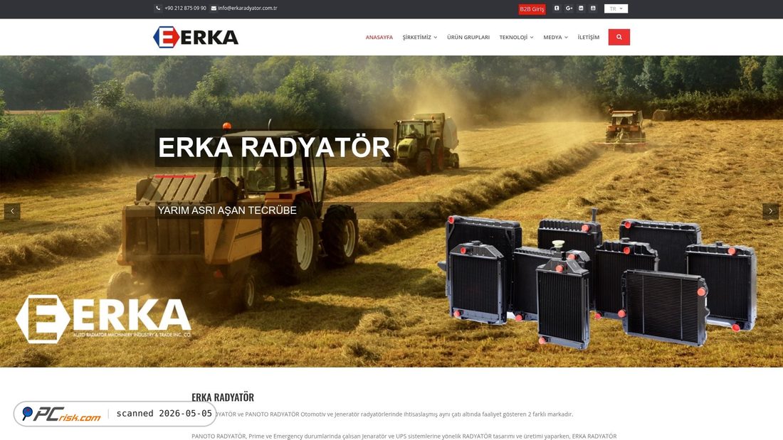 Screenshot of erkaradyator.com.tr