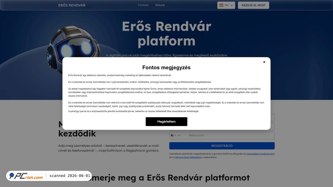 Screenshot of erosrendvar-hu.com