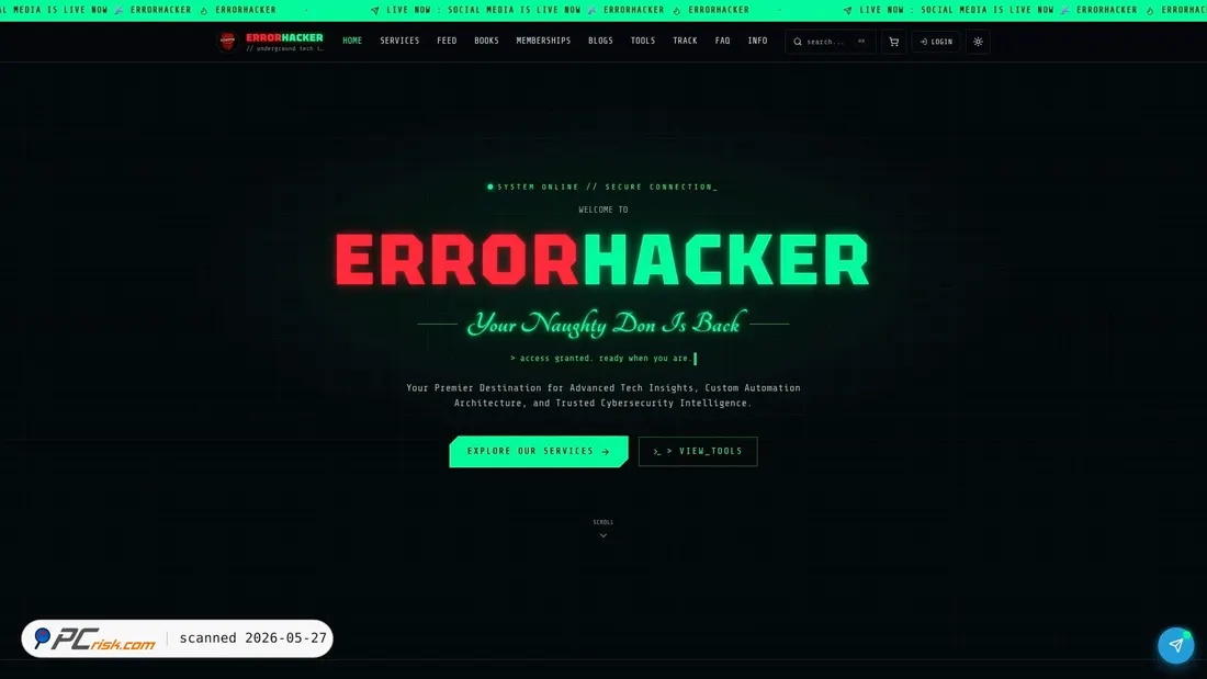 Screenshot of errorhacker.site