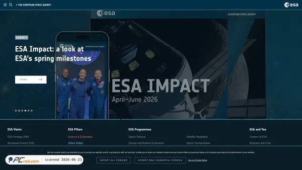 esa.int screenshot