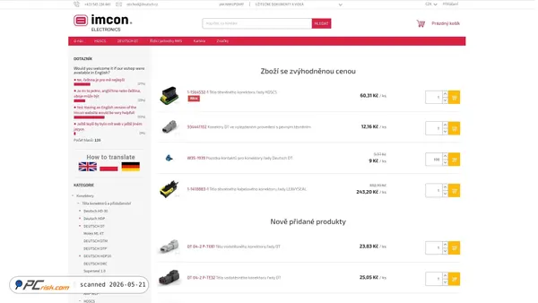 eshop.imcon-electronics.cz screenshot