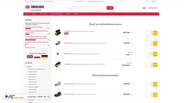 eshop.imcon-electronics.cz screenshot
