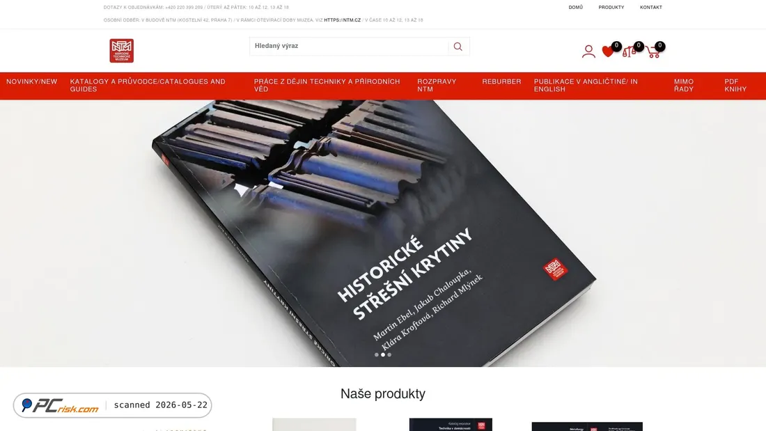 Screenshot of eshop.ntm.cz