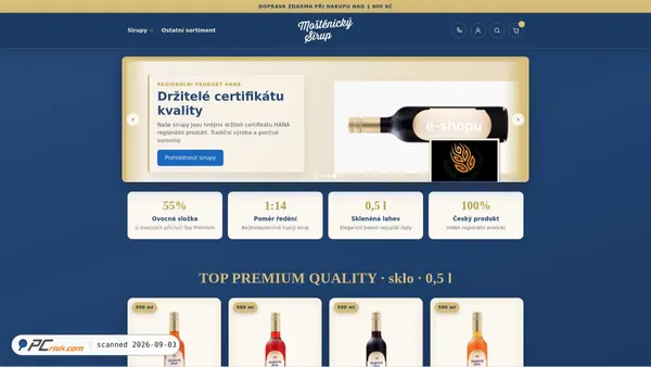 eshoptest.mostenickysirup.cz screenshot