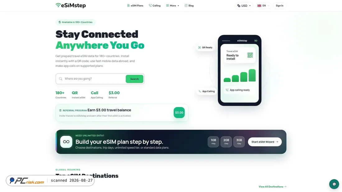 Screenshot von esimstep.com