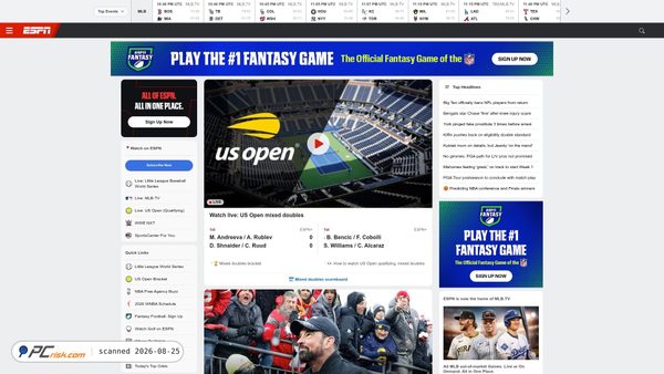 Captura de ecrã de espn.go.com