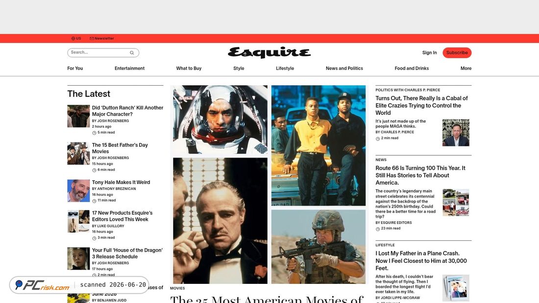 Screenshot of esquire.com