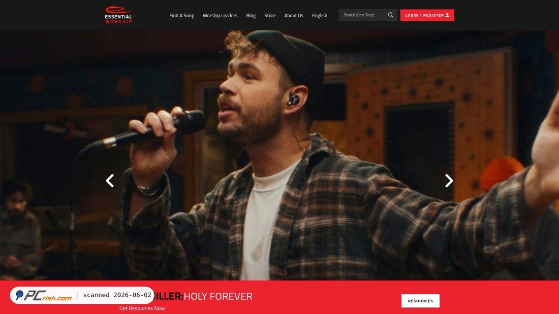 Screenshot of essentialworship.com