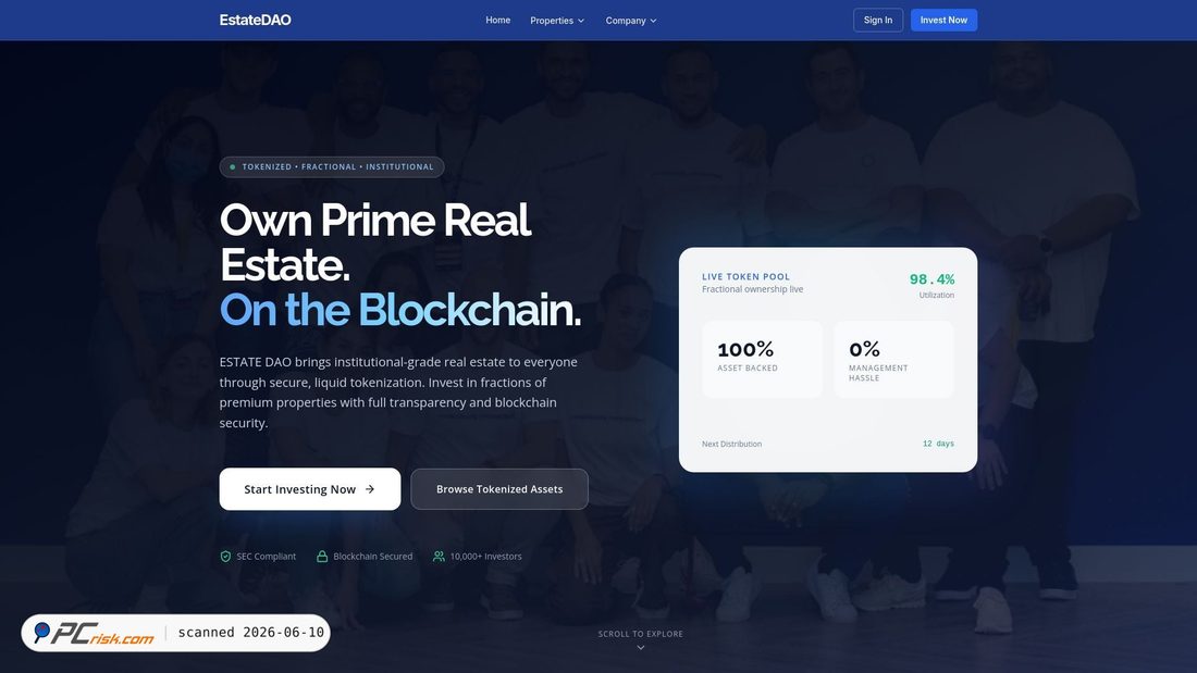 Screenshot of estatedao.today
