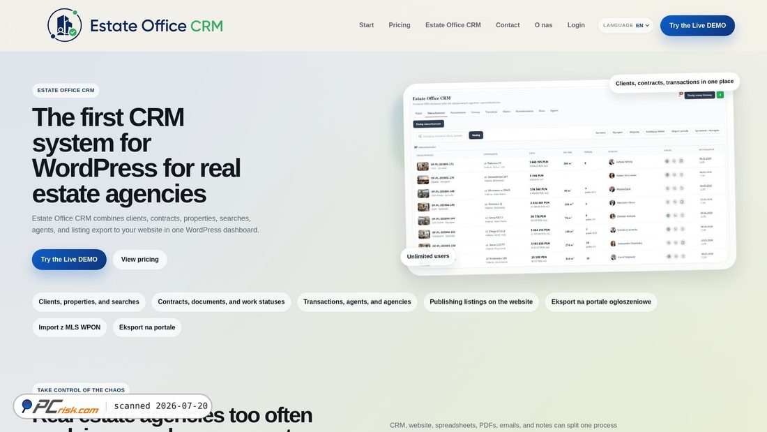 Screenshot of estateofficecrm.pl