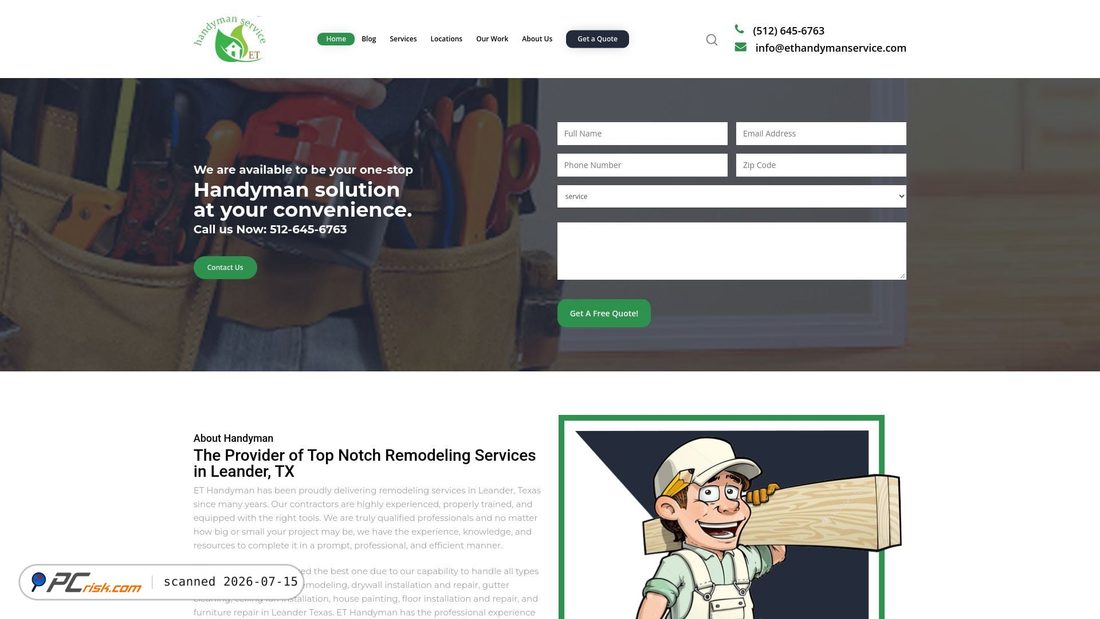 Screenshot of ethandymanservice.com