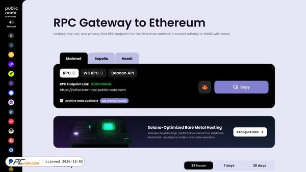 Screenshot di ethereum-rpc.publicnode.com