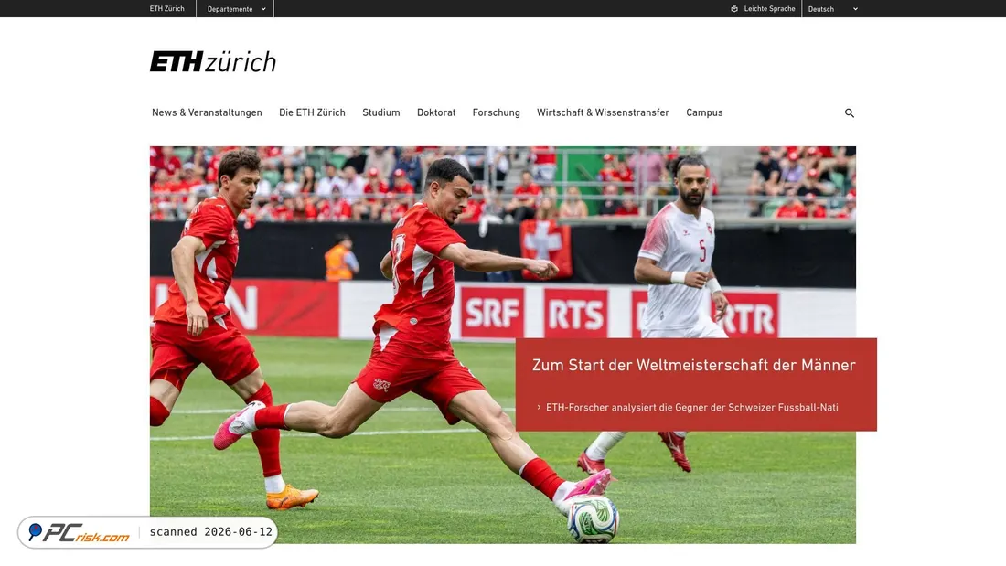 Screenshot of ethz.ch