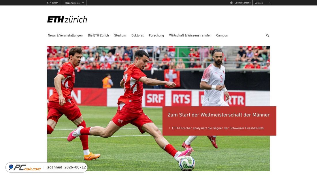 Screenshot of ethz.ch