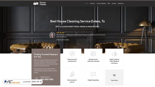 Captura de eulessmaids.com