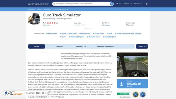 euro-truck-simulator.informer.com screenshot
