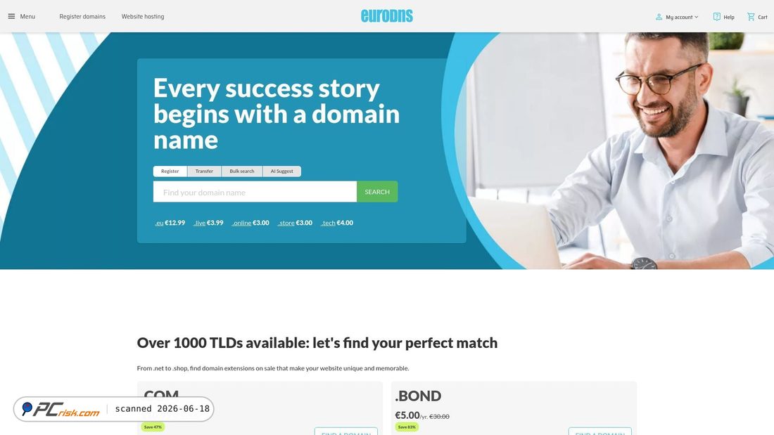 Screenshot di eurodns.com