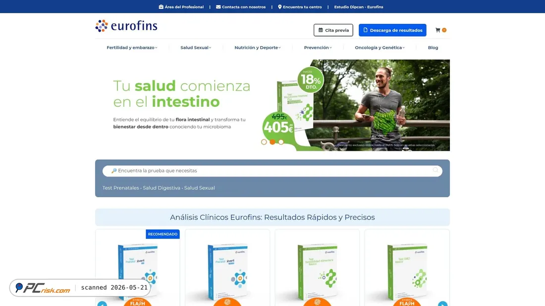 Screenshot of eurofins-megalab.com