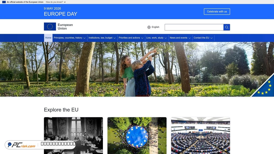 Screenshot of europa.eu