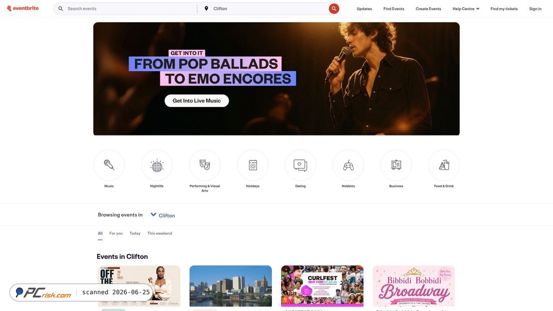 Screenshot of eventbrite.co.uk