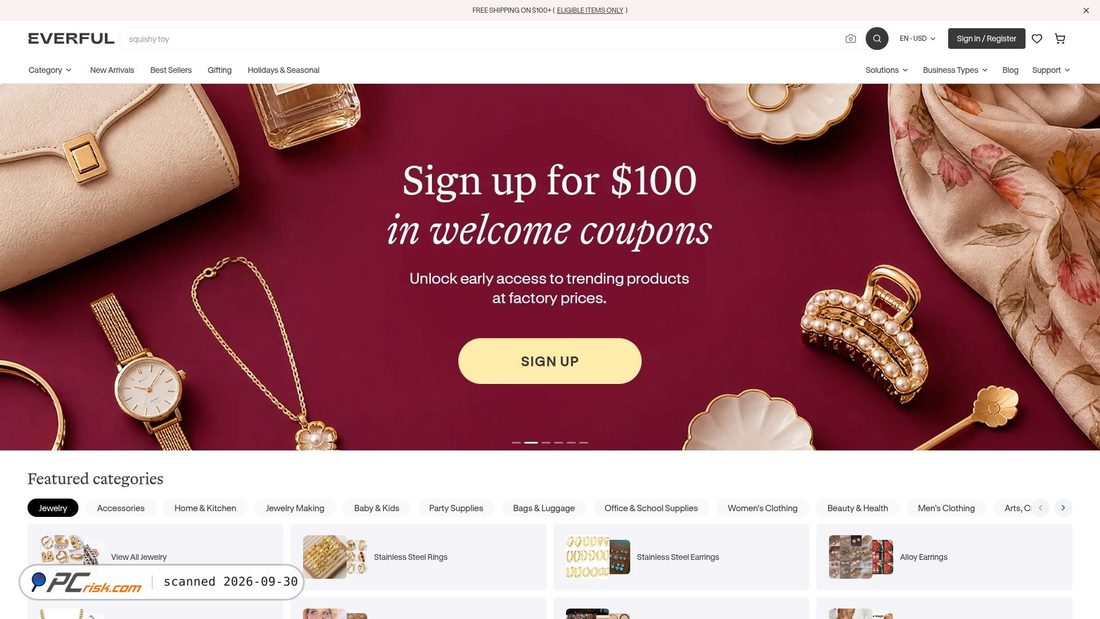 Captura de ecrã de everfulwholesale.com
