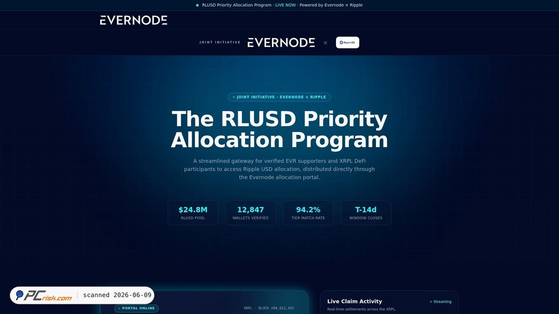 Screenshot of evernoderlusd.org