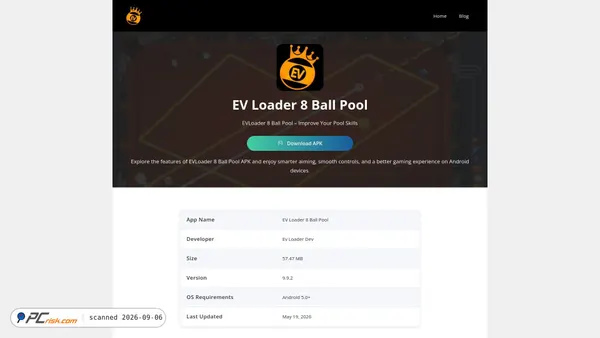 Capture d’écran de evloader8ballpool.org