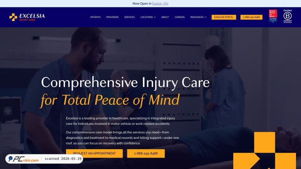 excelsiainjurycare.com screenshot