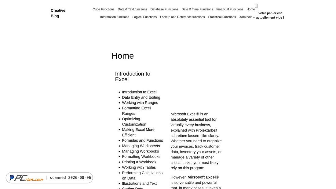 Screenshot di excelxam.com